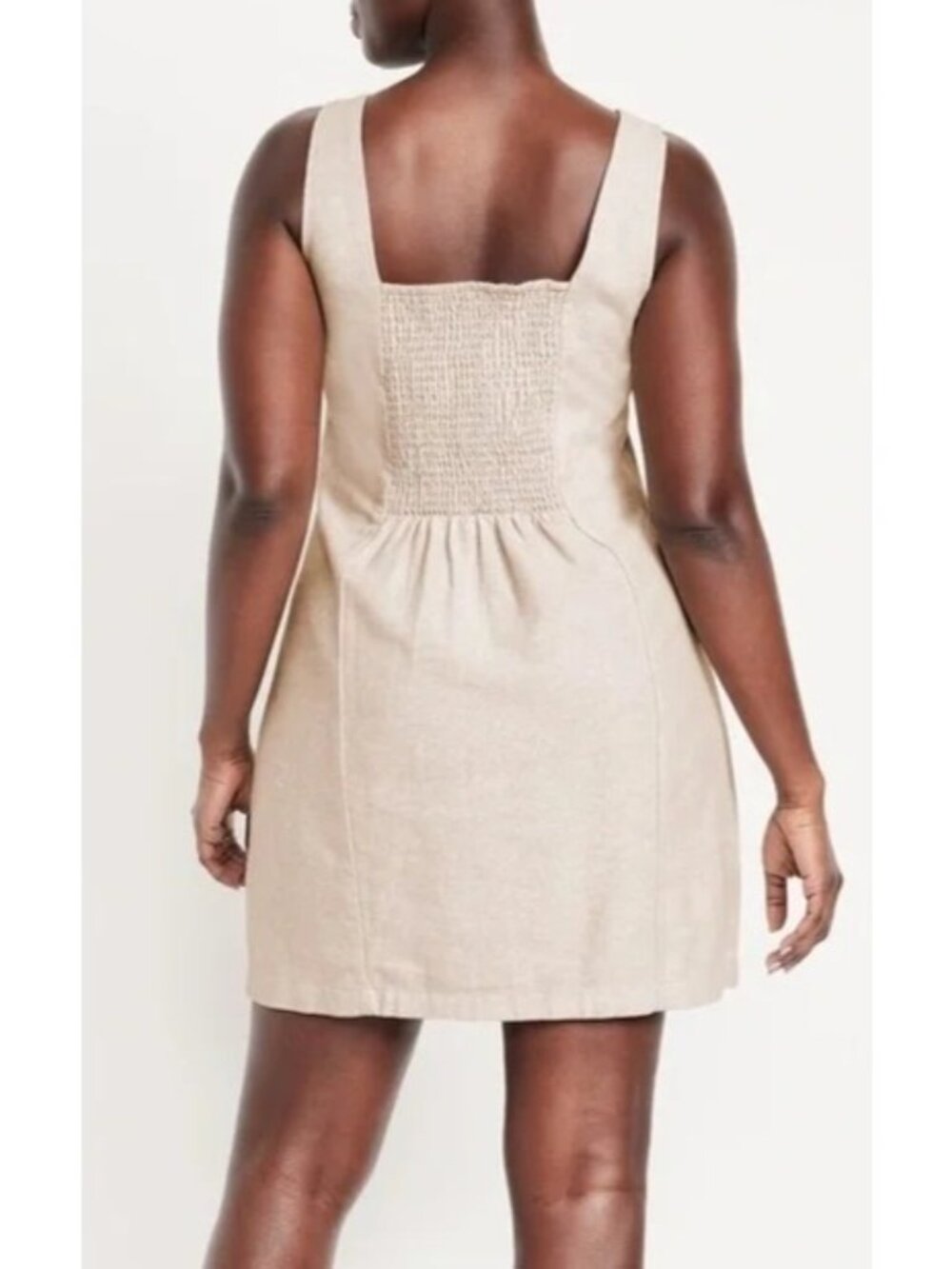 Old Navy Women's Linen Blend Sleeveless Dress Ivory Size PL NWT - Picture 2 of 8